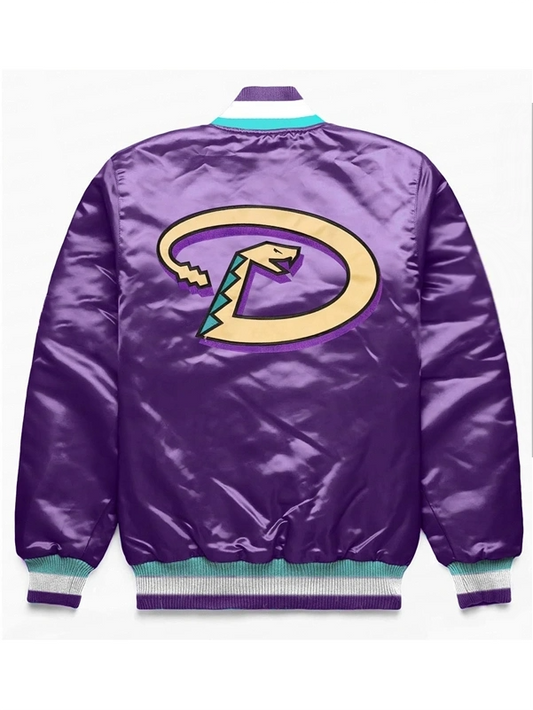 Arizona Diamondbacks Purple Satin Jacket – Back View
