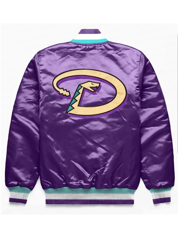 Arizona Diamondbacks Purple Satin Jacket – Back View