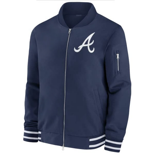 Atlanta Braves Blue Bomber Jacket – Back View