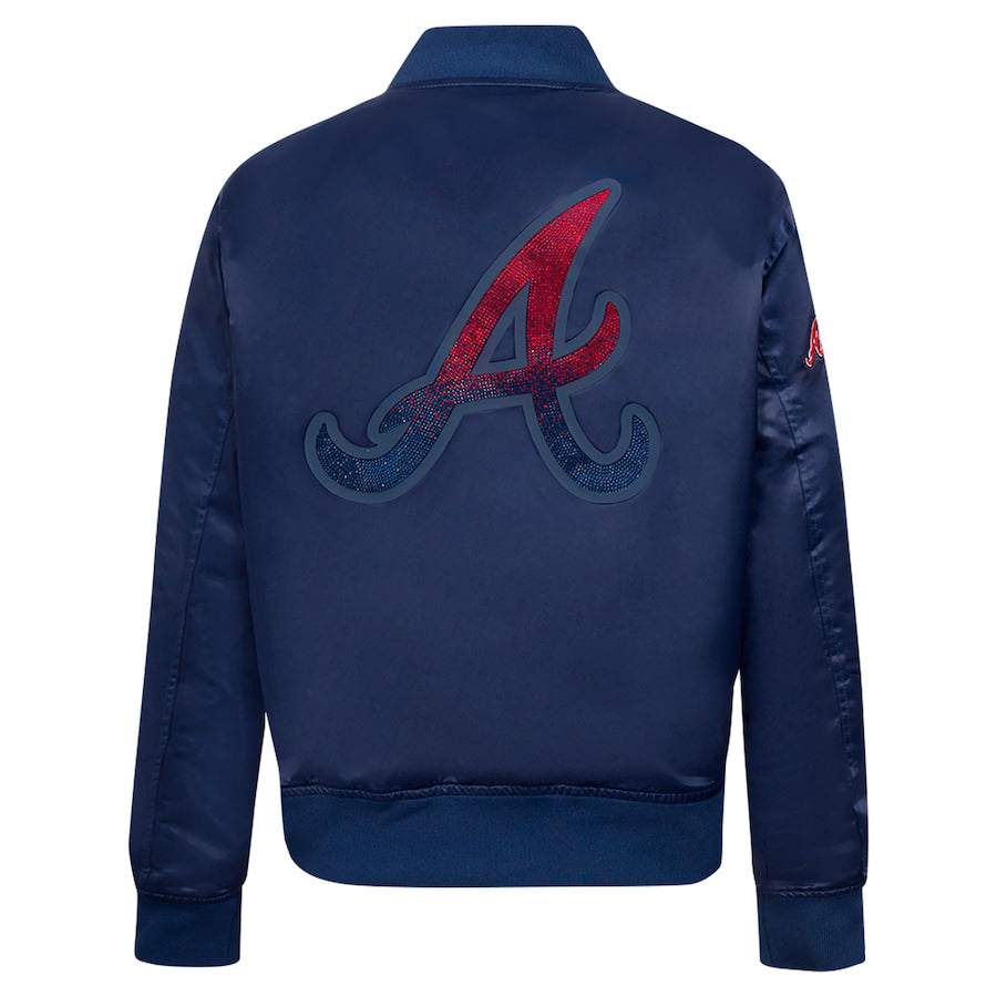 Atlanta Braves Blue Satin Jacket – Side View
