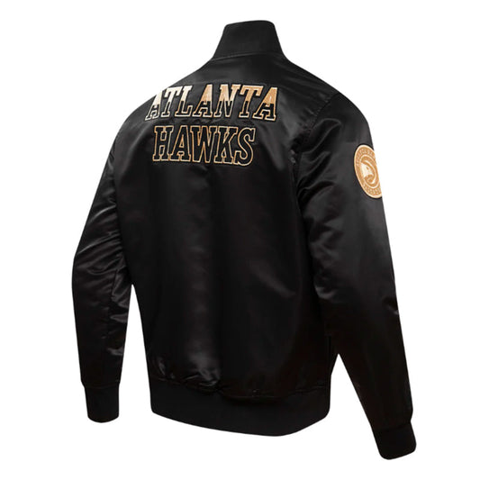 Atlanta Hawks Gold Satin Jacket – Back View