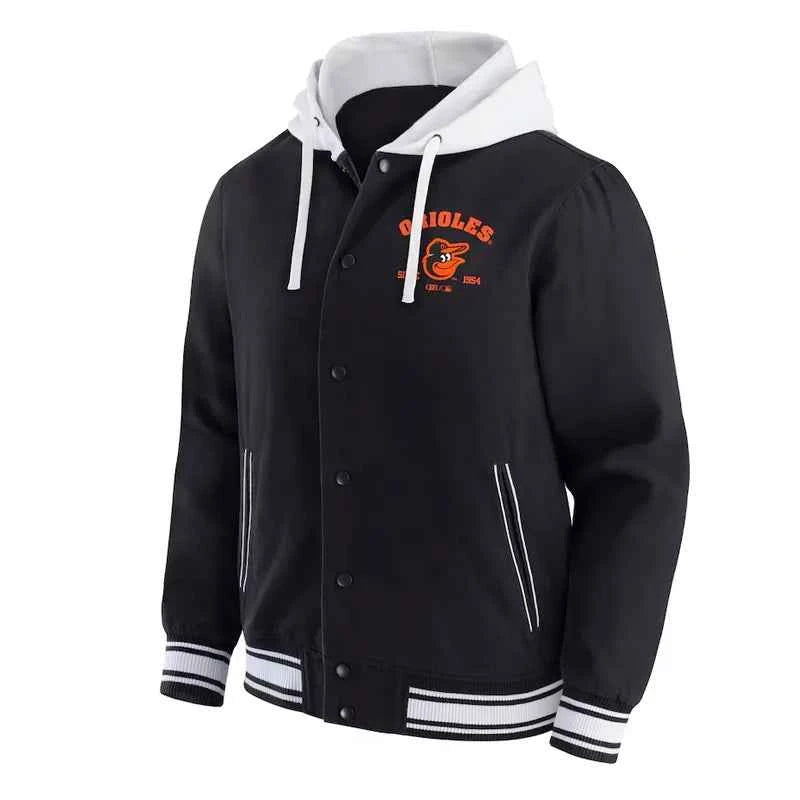 Baltimore Orioles Black Cotton Hooded Jacket