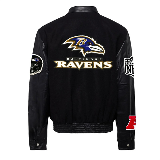 Baltimore Ravens Black Varsity Jacket – Back View