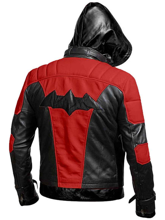 Batman Knight Leather Hood Jacket (Replica - Inspired Design)