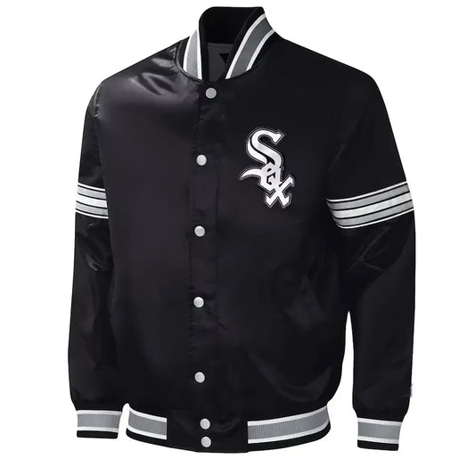 Chicago White Sox Black Satin Jacket – Back View