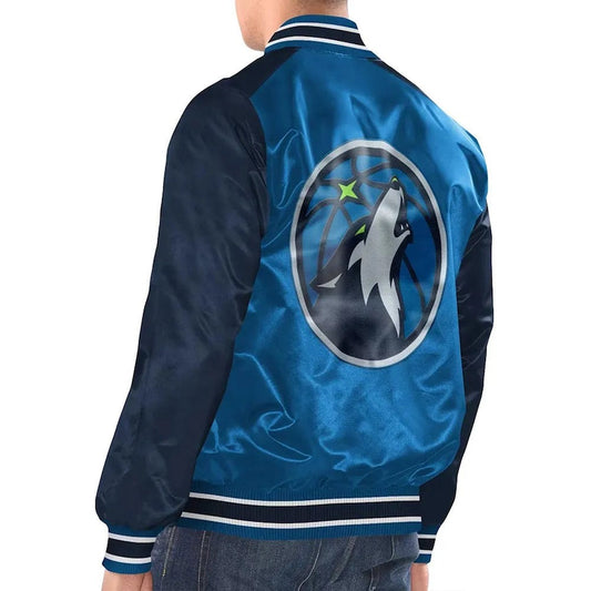 Minnesota Timberwolves Blue Varsity Jacket – Back View