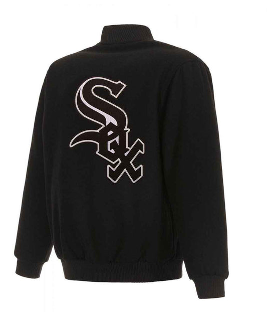 Bomber Chicago White Sox Black Wool Jacket