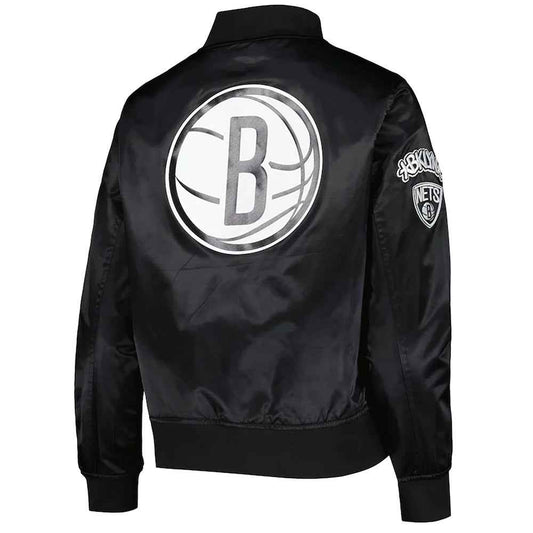 Brooklyn Nets Black Classics Satin Jacket