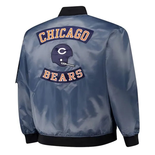 Chicago Bears Charcoal Bomber Jacket – Back View