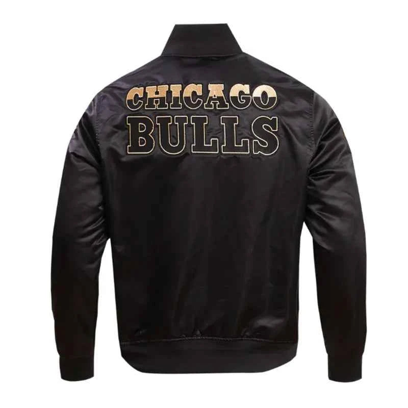 Chicago Bulls Gold Logo Satin Jacket