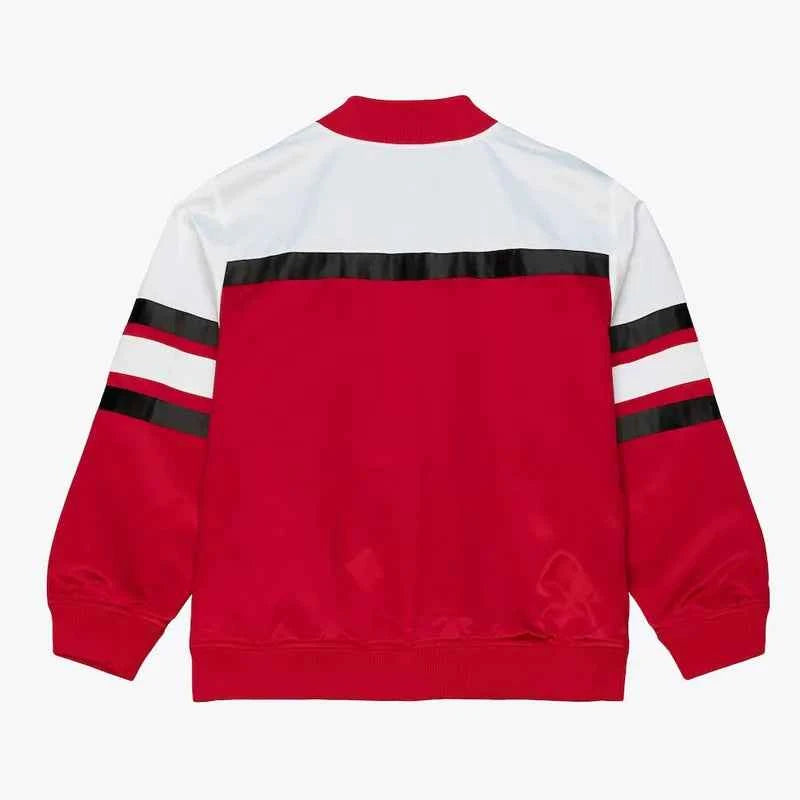 Chicago Bulls Special Script Red and White Satin Jacket
