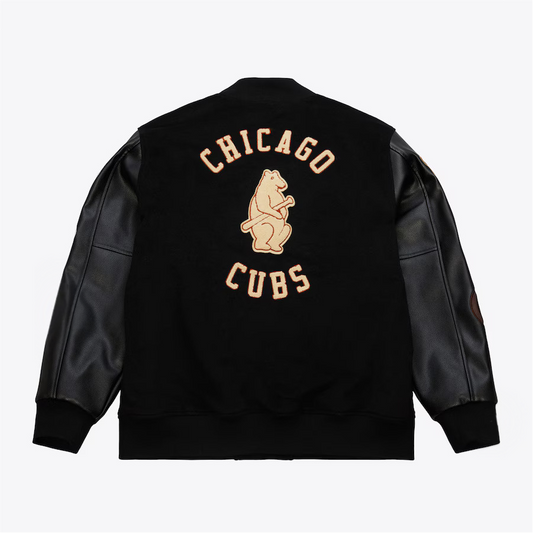 Chicago Cubs Black Varsity Jacket – Back View