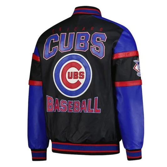 Chicago Cubs Black Varsity Jacket – Back View