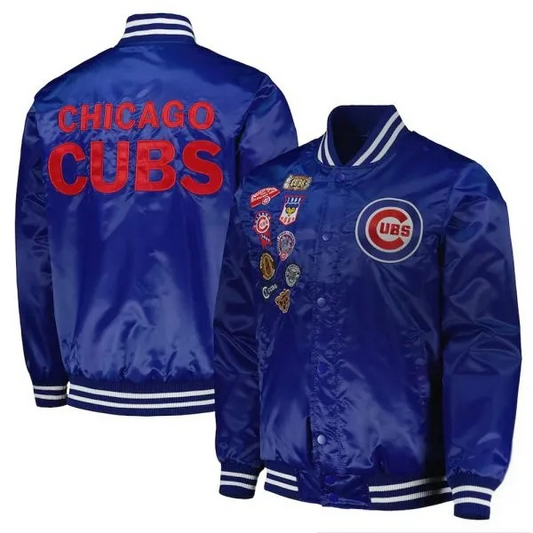 Chicago Cubs Blue Sports Jacket – Back View