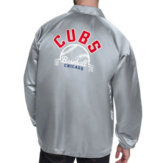 Chicago Cubs Gray Sports Jacket – Back View