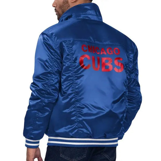 Chicago Cubs Royal Blue Trucker Jacket – Back View