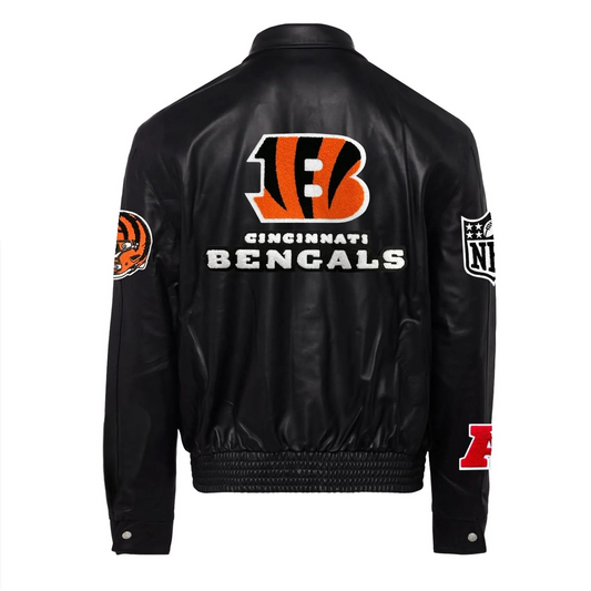 Cincinnati Bengals Black Leather Jacket – Back View