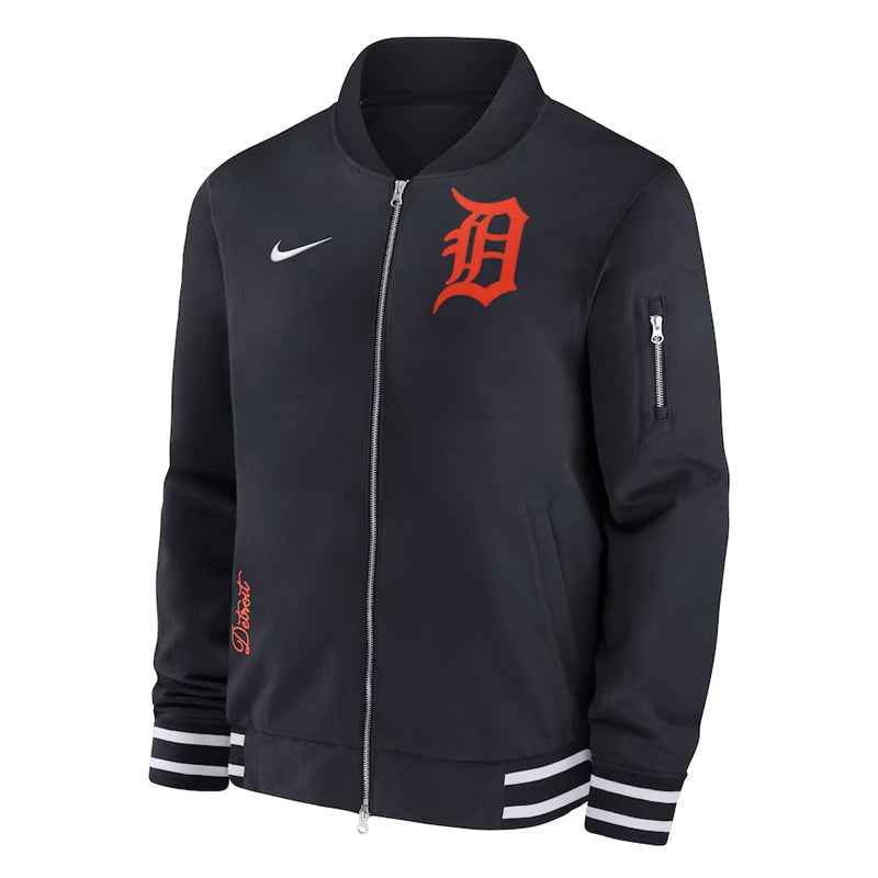 Detroit Tigers Black Bomber Full-Zip Jacket