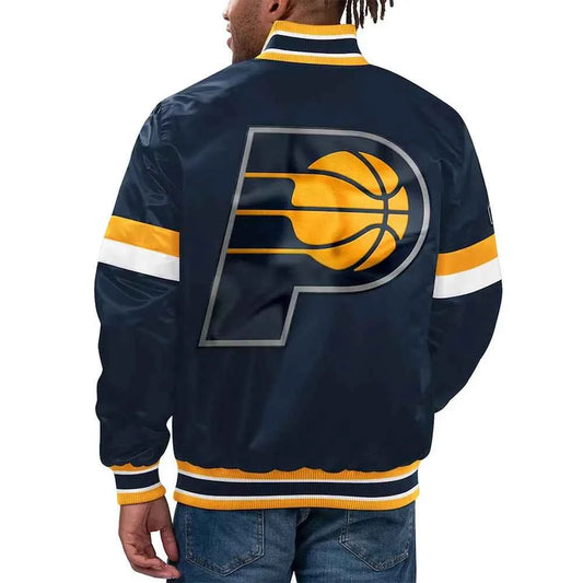 Home Game Indiana Pacers Navy Satin Jacket