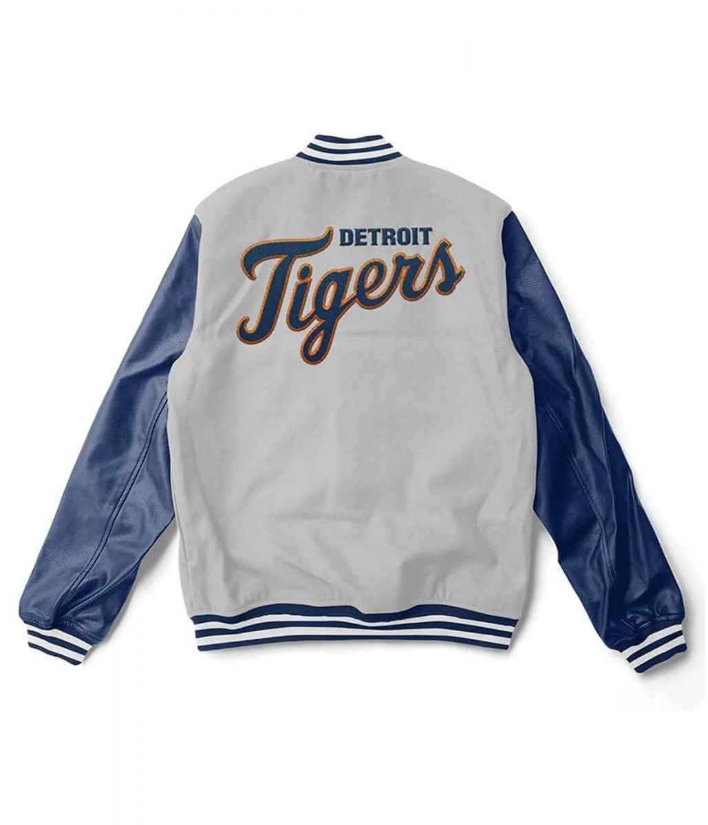 Letterman Detroit Tigers Blue and Grey Jacket