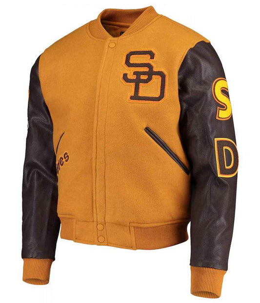 Logo San Diego Padres Full-Zip Varsity Orange/Yellow Jacket
