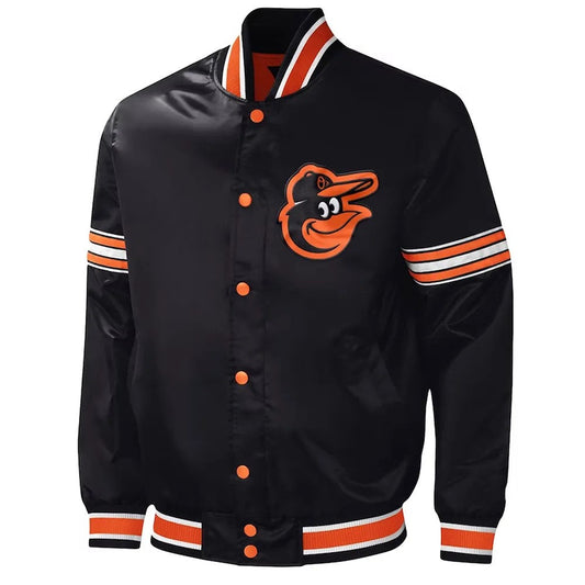 Baltimore Orioles Black Satin Jacket – Back View