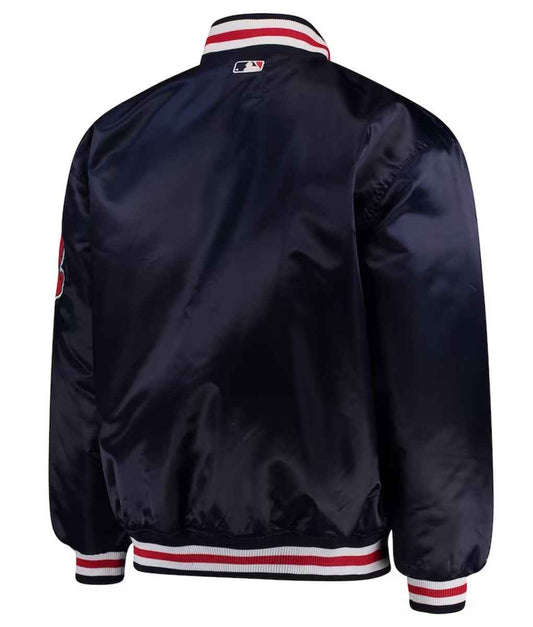 MLB Cleveland Indians Navy Full-Button Satin Jacket