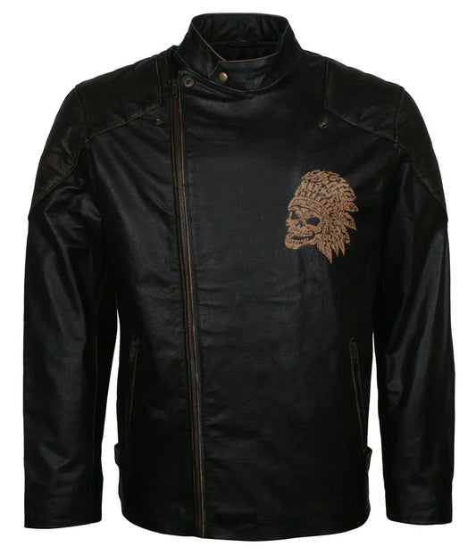 Black Black Leather Jacket – Back View