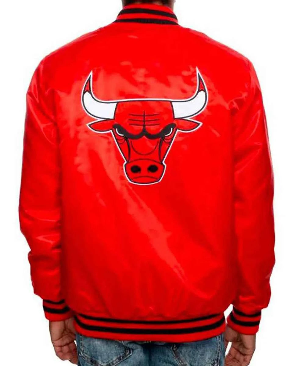 Men's Chicago Bulls Red Satin Jacket