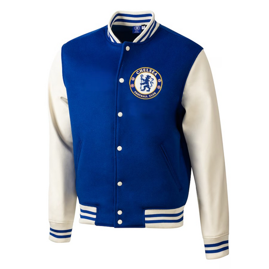 Men's Sport Design Sweden Free Kick Wool Varsity Jacket - Blue