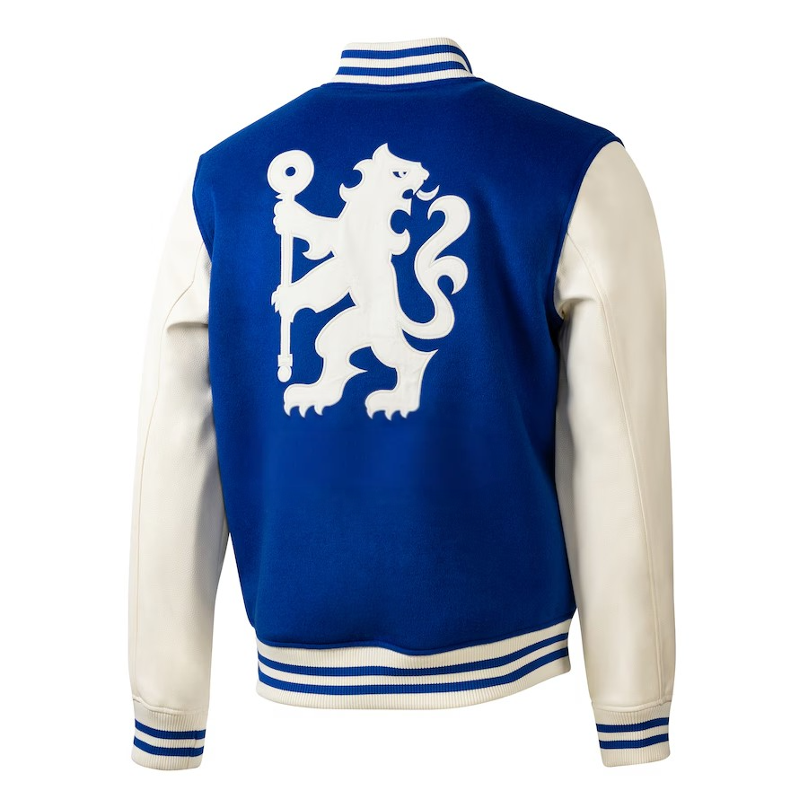 Men's Sport Design Sweden Free Kick Wool Varsity Jacket - Blue