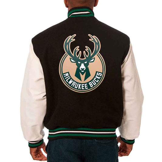 Milwaukee Bucks Black/White Varsity Jacket