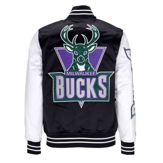 Milwaukee Bucks Team Origins Varsity Satin Jacket