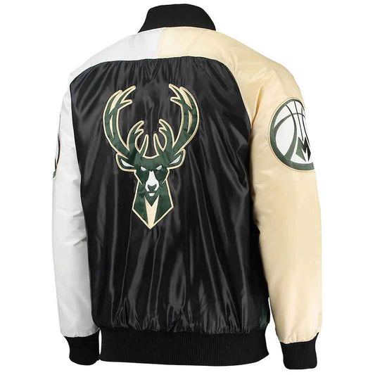 Milwaukee Bucks Tricolor Remix Satin Jacket