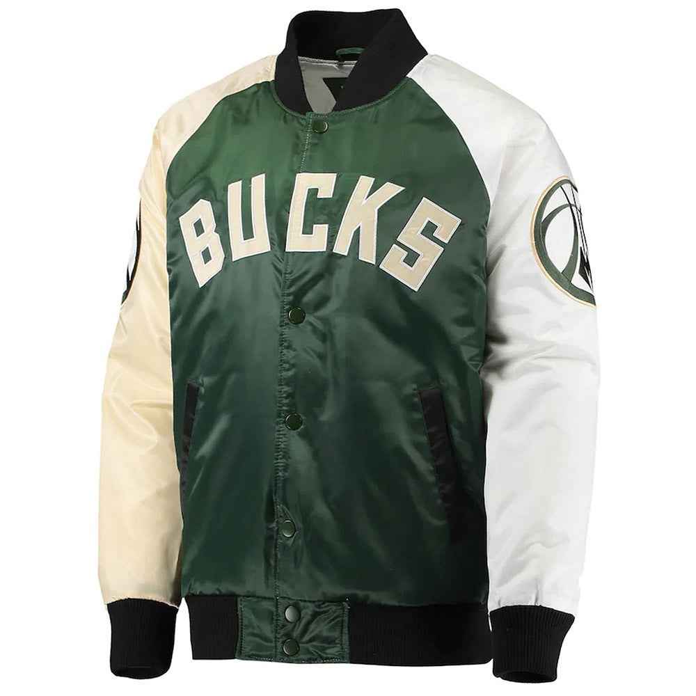 Milwaukee Bucks Tricolor Remix Satin Jacket