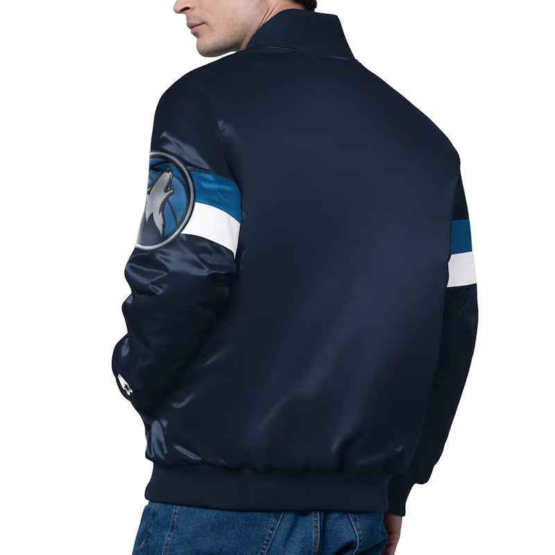Minnesota Timberwolves Triple Option Varsity Satin Jacket