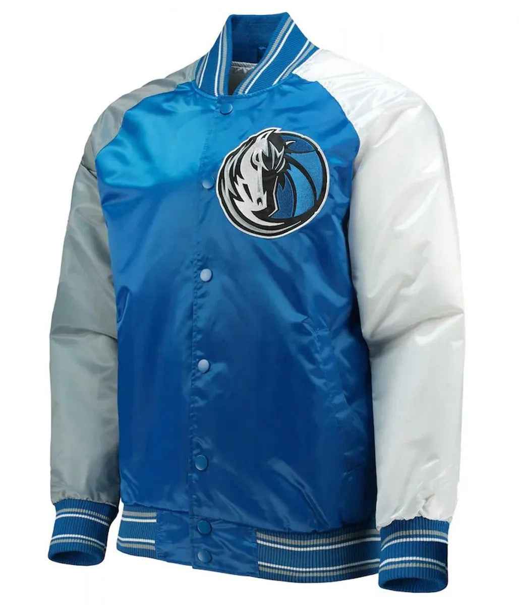NBA Dallas Mavericks Reliever Blue and Gray Jacket