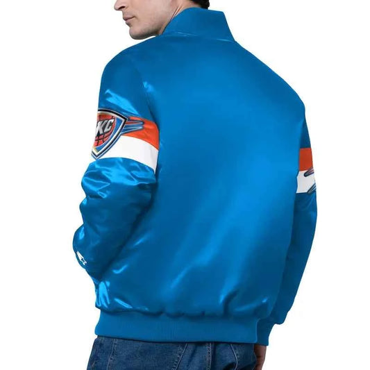 Oklahoma City Thunder Triple Option Varsity Satin Jacket