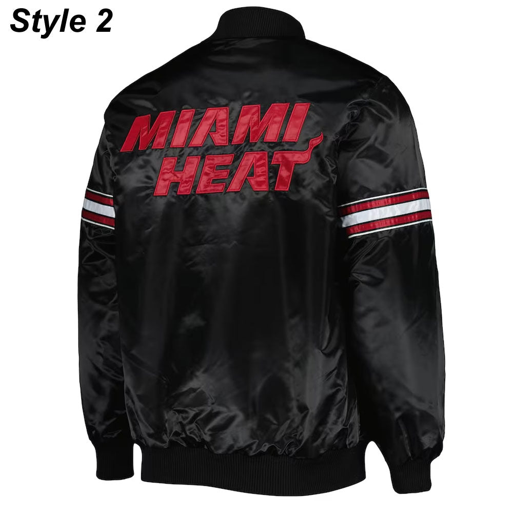 Miami Heat Black Varsity Jacket – Close-Up Detail