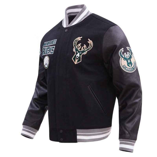 Retro Milwaukee Bucks Classic Rib Varsity Jacket