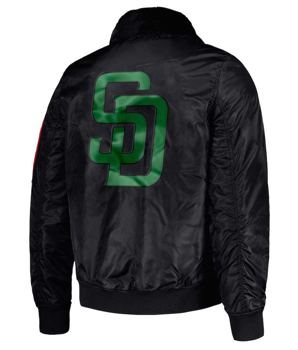 San Diego Padres Black Sports Jacket – Back View