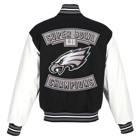 Philadelphia Eagles Black Varsity Jacket – Back View