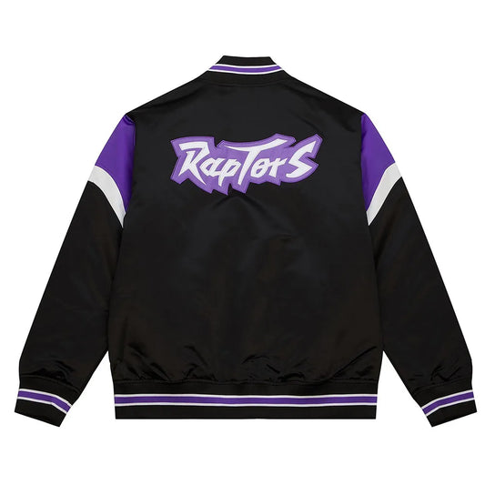 Toronto Raptors Black Satin Jacket – Front View
