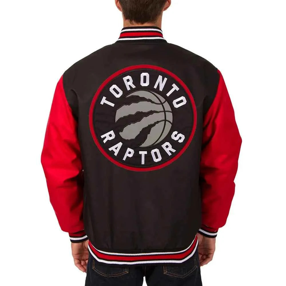 Toronto Raptors Varsity Black and Red Wool Jacket