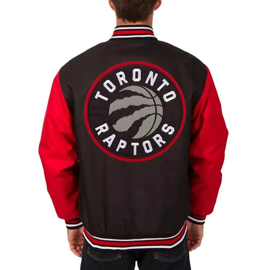 Toronto Raptors Varsity Black and Red Wool Jacket