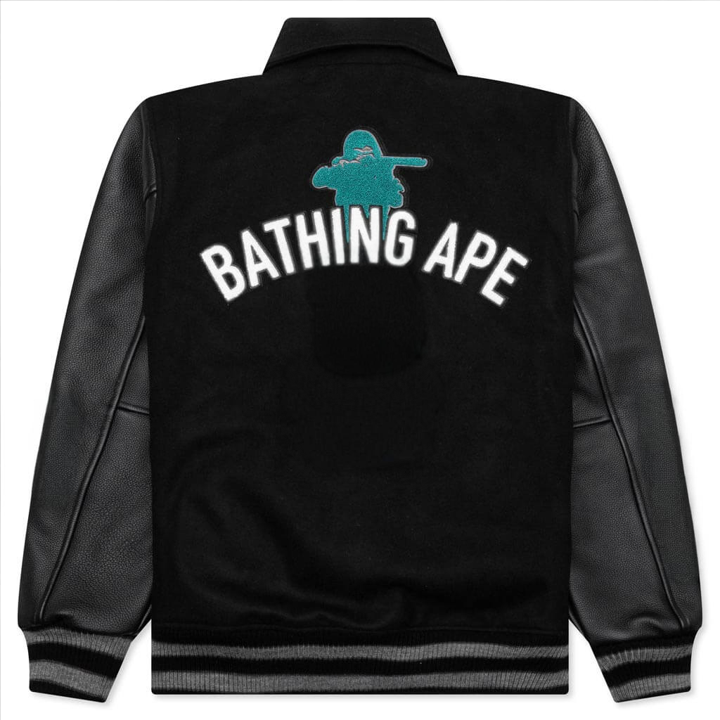 Black Black Varsity Jacket – Back View