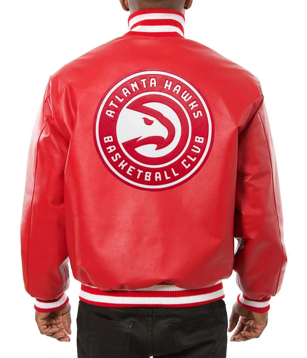 Atlanta Hawks Red Varsity Jacket – Front View