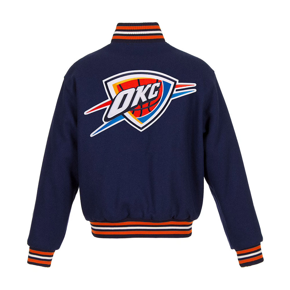 Oklahoma City Thunder Navy Varsity Jacket – Side View