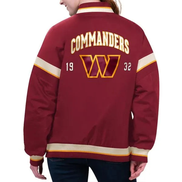 Washington Commanders Maroon Varsity Jacket – Back View