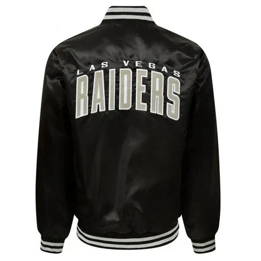 Las Vegas Raiders Black Satin Jacket – Back View